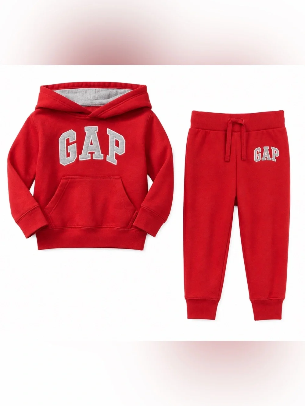 GAP BABY LOGO 2PC SWEATSUIT - RED WAGON SIZE 6-12 MONTHS (NEW WITH TAGS) A13